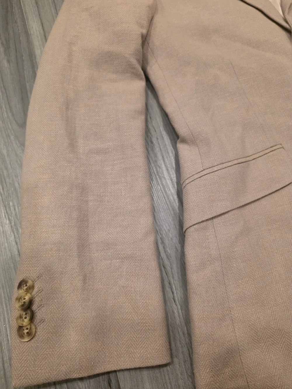 TOPMAN Men's Skinny Blazer Cotton Linen Jacket Stone 34R NWT $167 - Picture 7 of 16
